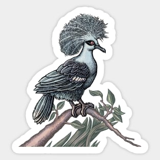 Fancy Bird (Western Crowned  Pigeon) Sticker